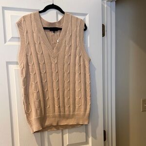 Cotton Candy Tan Knit Sweater Vest